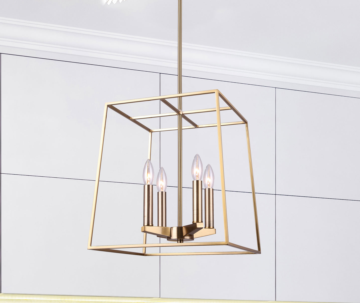 COCO, ICH1034A04GD14, GD Color, 4 Lt 14inch Rod Chandelier