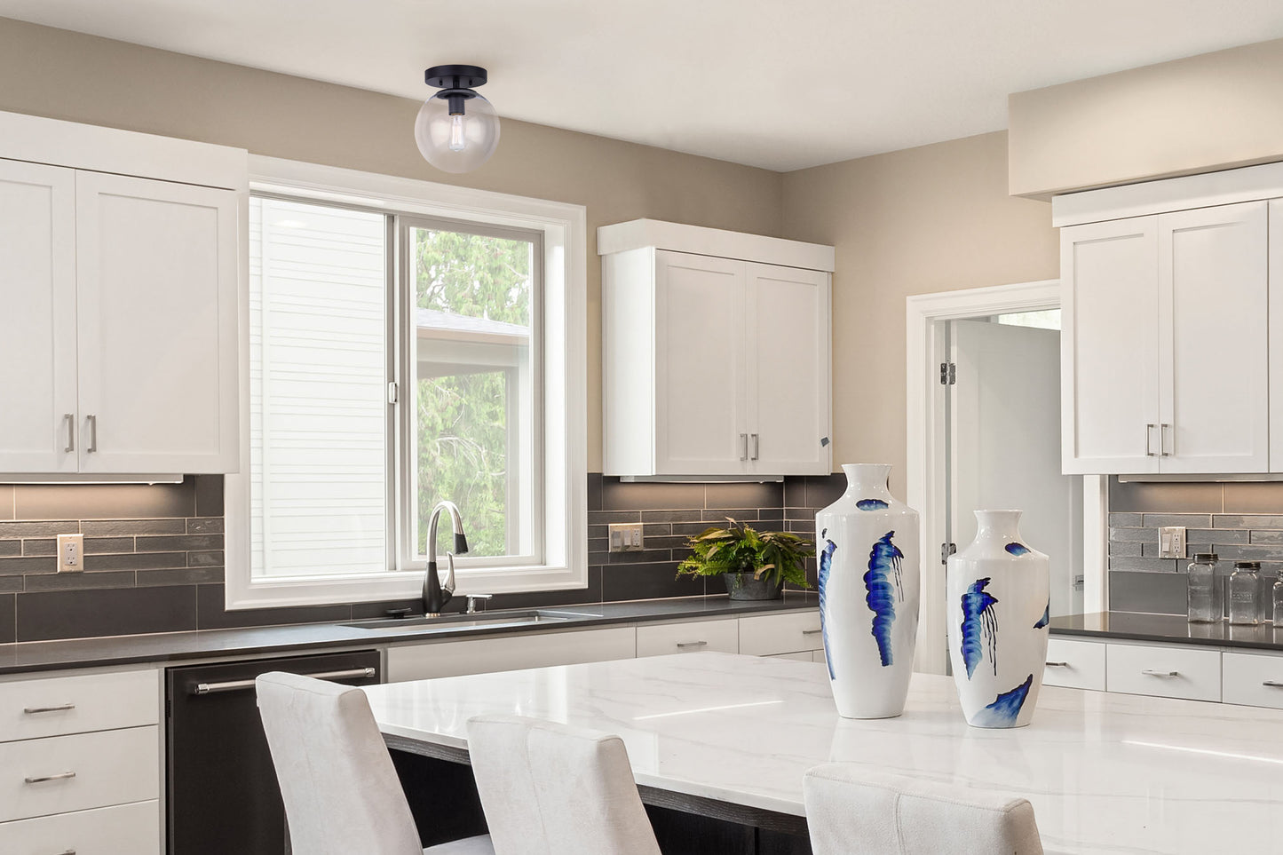 CAMILO, IFM1029A08BK-CL, MBK Color, 1 Lt Flush Mount