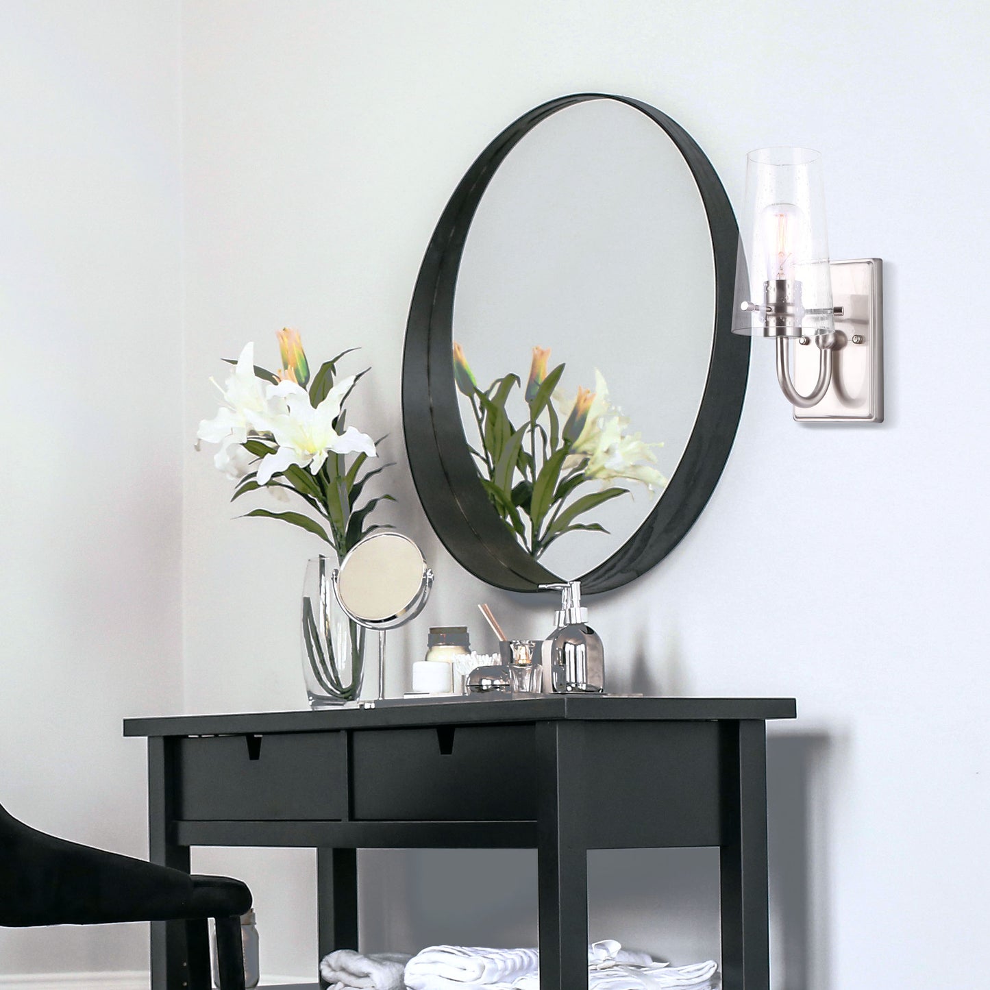 VIVIEN, IVL1080A01BN 1 Light Brushed Nickel Vanity