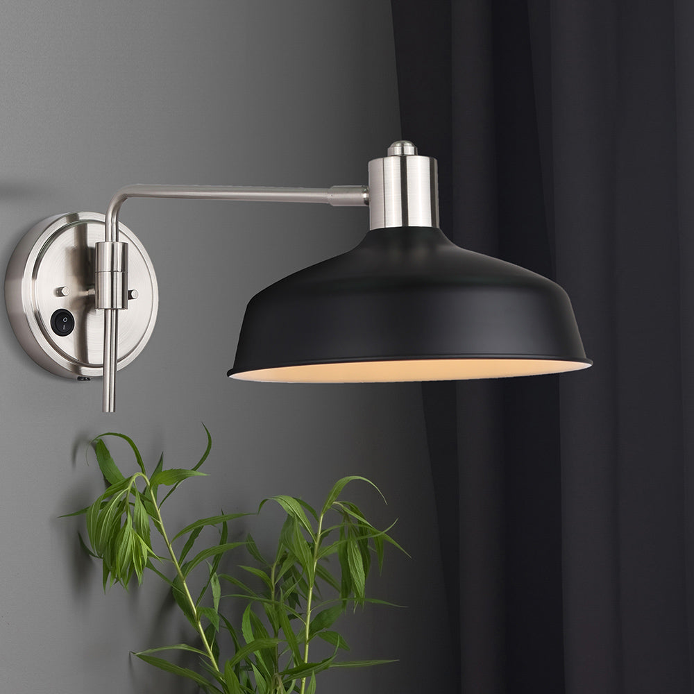 BELLO Brushed Nickel MBK Color 1 Lt Wall Fixture