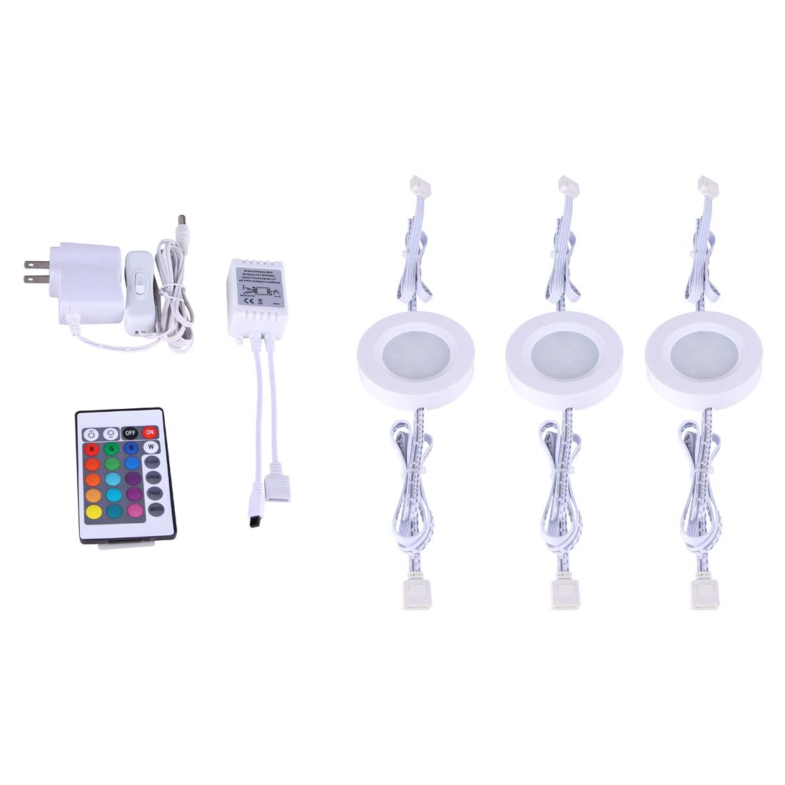LUL-14-3-RGB-WH, Linkable LED Puck Light, White Color, RGB