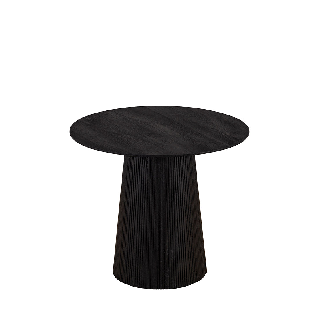 MADHY Black Soft Finish | Mango wood round side table