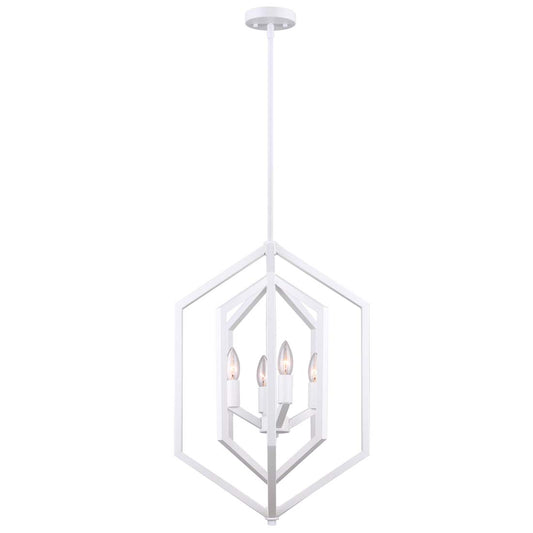 NETTO, ICH1010A04WH16, MWH Color, 4 Lt 16inch Wide Rod Chandelier