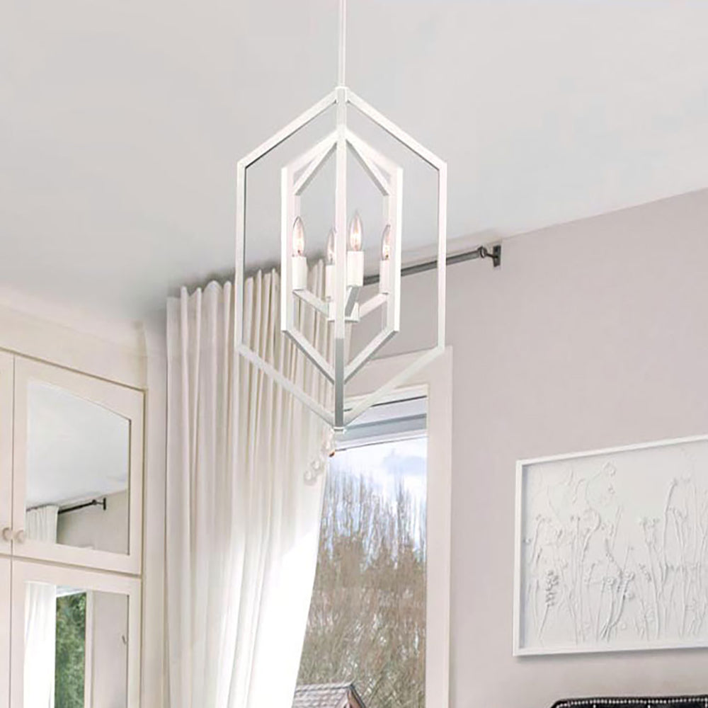 NETTO, ICH1010A04WH16, MWH Color, 4 Lt 16inch Wide Rod Chandelier