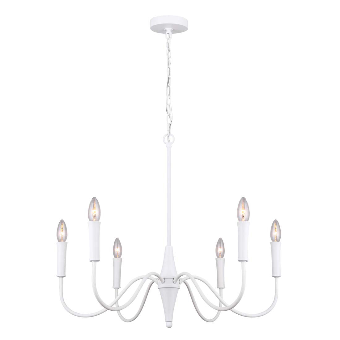 BRIELLE, ICH1103A06WH, MWH Color, Include PGD Sleeves, 6 Lt Chain Chandelier