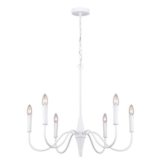 BRIELLE, ICH1103A06WH, MWH Color, Include PGD Sleeves, 6 Lt Chain Chandelier