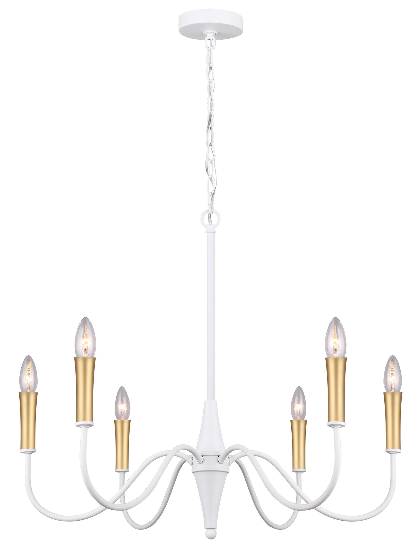 BRIELLE, ICH1103A06WH, MWH Color, Include PGD Sleeves, 6 Lt Chain Chandelier