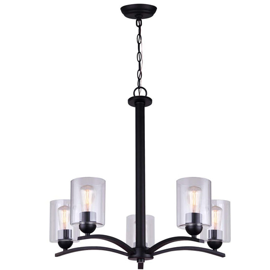 HAMPTON, ICH370A05BK-CL, MBK Color, 5 Lt Chain Chandelier