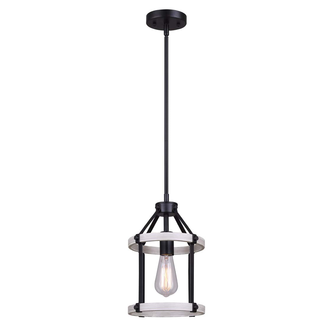 JOELLE, IPL1094A01BBG, MBK + Brushed Grey Color, 1 Lt Rod Pendant