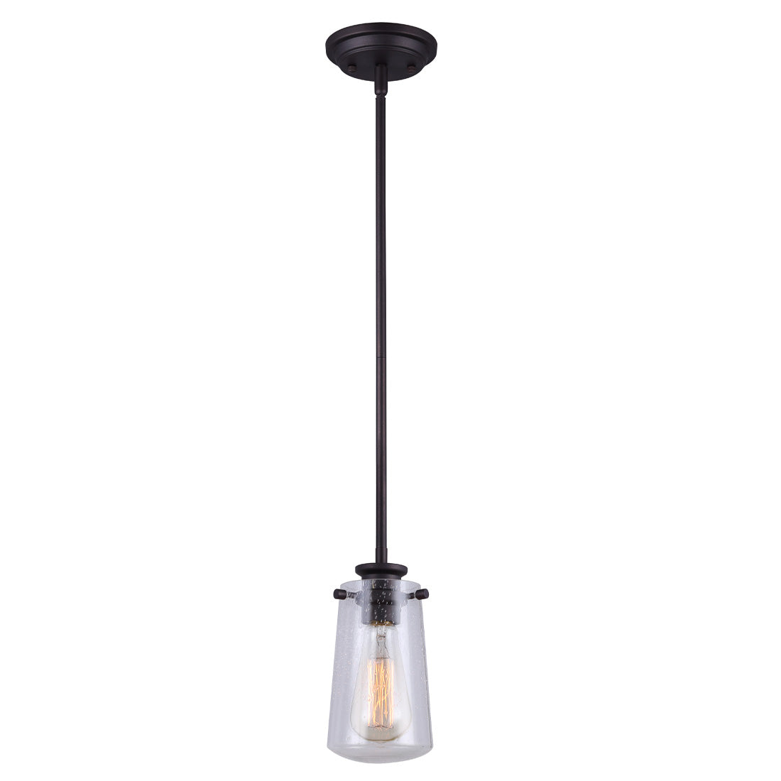 MILL 1 Lt Rod Pendant Seeded Glass