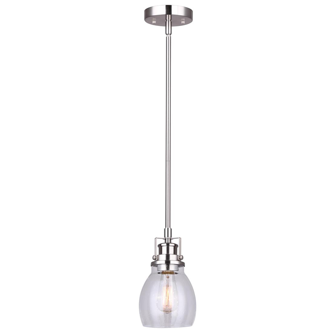 CARSON  1 Lt Rod Pendant Seeded Glass