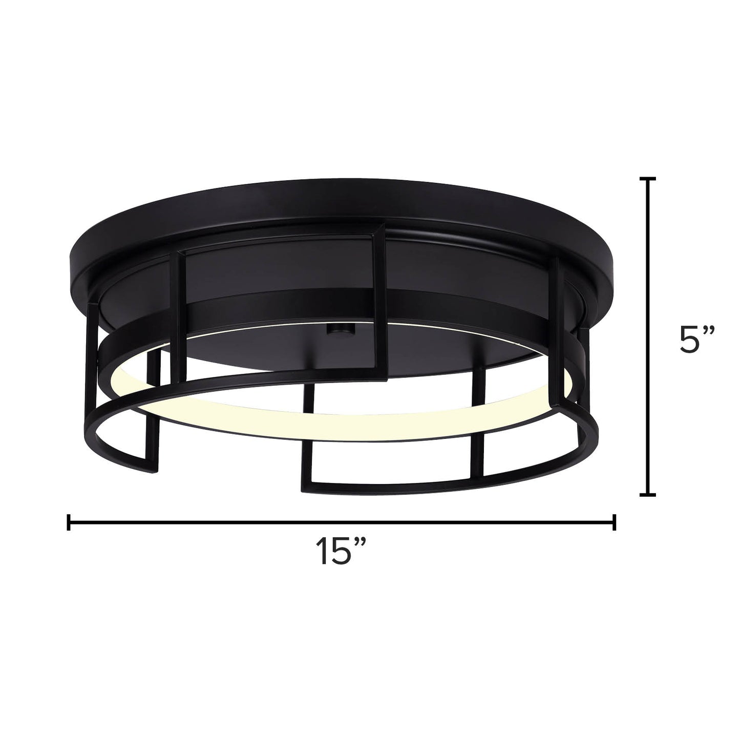 AMORA, LFM231A15BK, 15inch LED Flush Mount