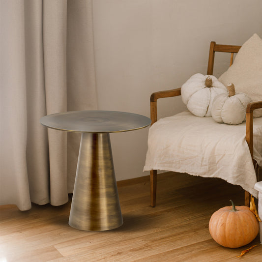 SONA Aluminium and Antique Brass Side Table