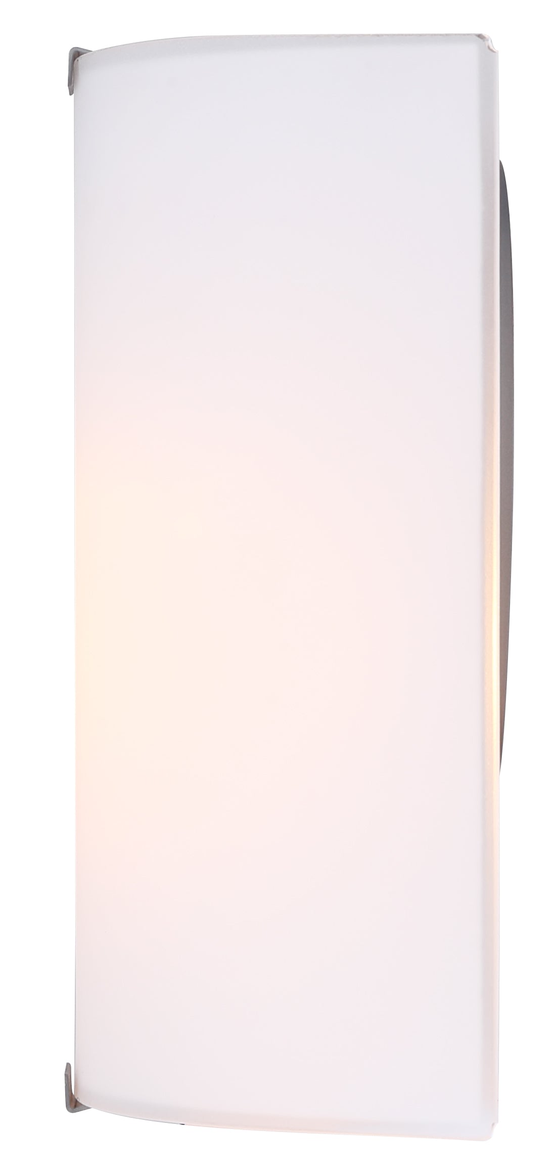 side view of a single grey cold and plug light with a white shade.  The light is a rectangle shape